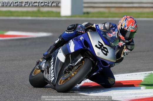 2008-05-11 Monza 0597 Superbike - Warm Up - Shinichi Nakatomi - Yamaha YZF-R1